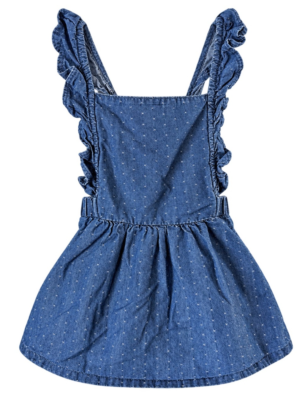 Cat & Jack Baby Girl Denim Chambray Ruffle Jumper Dress 18M